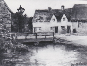 School Lane with village hall to the right [1928]